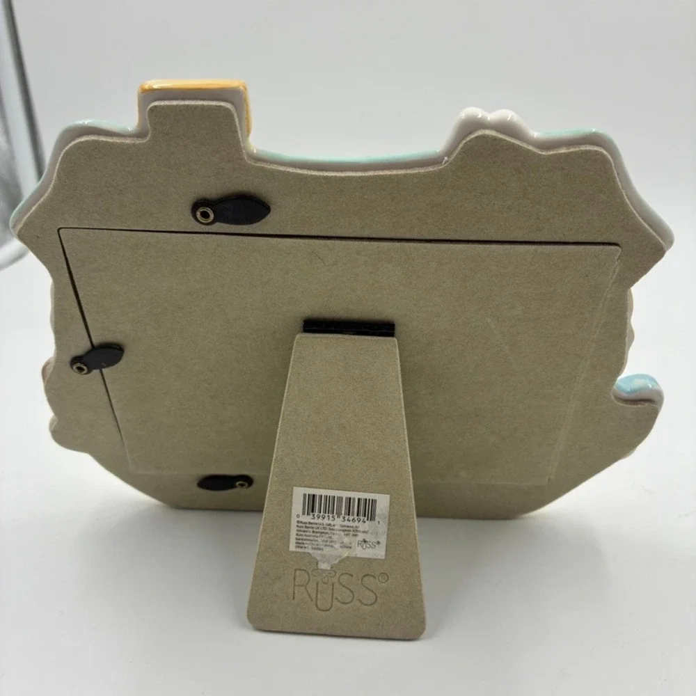 Russ‎ Berrie Noahs Ark Ceramic Picture Frame Pastel Nursery Animal 3D 5x3.5